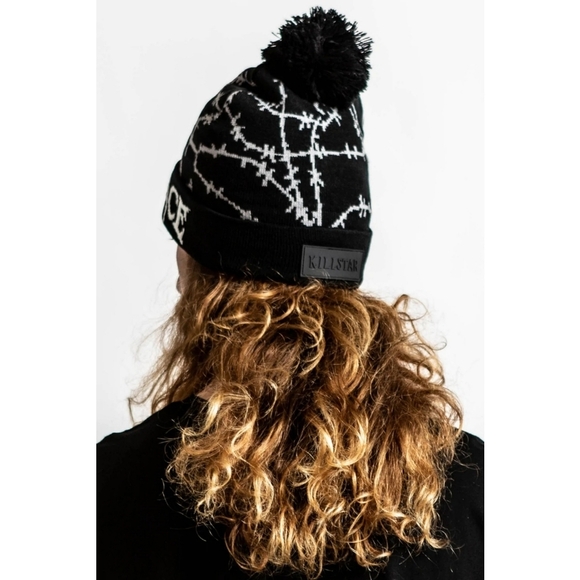 KillStar ✦ Give Me Space Beanie ✦ Black/Grey Knit Pom Hat Unisex NWT - Picture 4 of 7